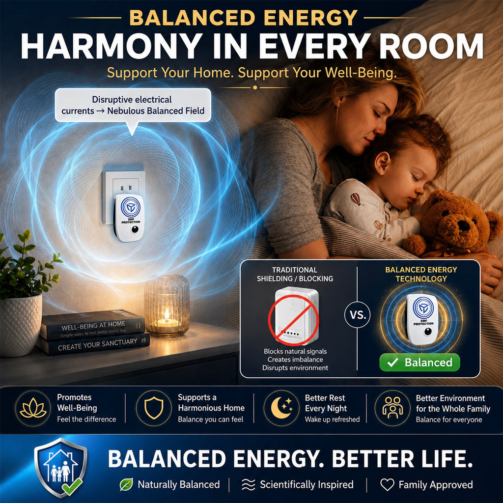 EMF Protection – Whole House Plug-in Device for Home & Office, Covers Up to 3,000 Sq Ft,Compact Outlet Design,Travel Ready (Medium)
