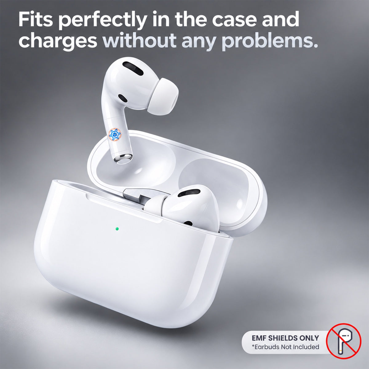 EMF Blocker for Headphones – Lab Tested EMF Shield Sticker for AirPods, Wireless Earbuds (5mm-8mm Size Fit) – Reduce Electromagnetic Wave from Cell Phone & Devices, Made in USA (White, 1 Pair) (White)