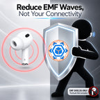 EMF Blocker for Headphones – Lab Tested EMF Shield Sticker for AirPods, Wireless Earbuds (5mm-8mm Size Fit) – Reduce Electromagnetic Wave from Cell Phone & Devices, Made in USA (White, 1 Pair) (White)